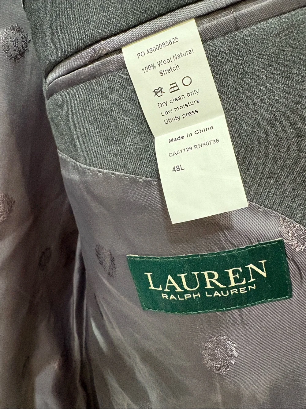 Ralph Lauren Men's Charcoal Gray Two-Button Blazer